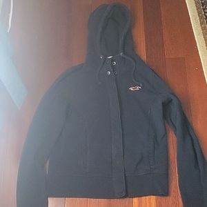Hollister Dark Blue Zip-up Hooded Sweatshirt